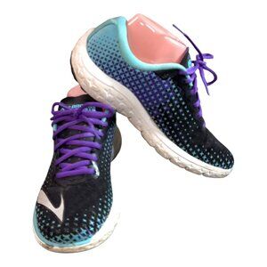 Brooks PureFlow 5 Womens Running Shoes Size 8 Medium Black Teal Purple Athletic